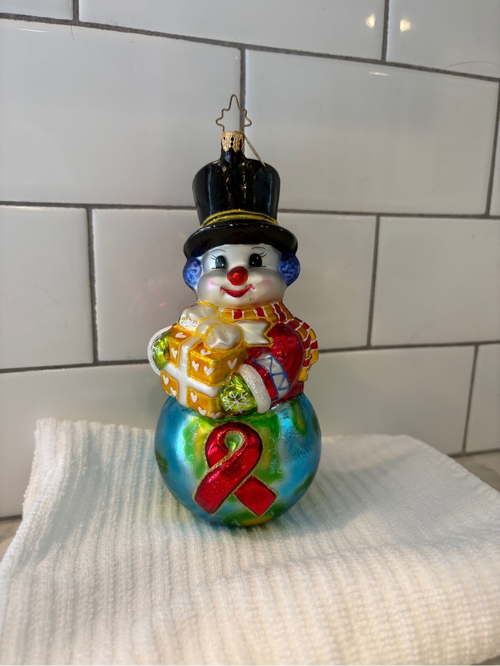 Vintage 2005 Christopher Radko Global Concern AIDS charity ornament.